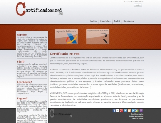 Certificado en red