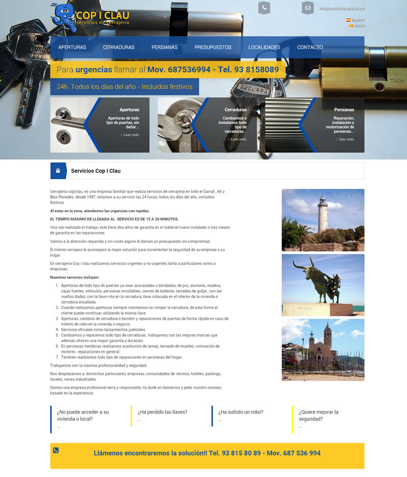 Diseño web wordpress Cerrajeriasitges.com Diseño web wordpress